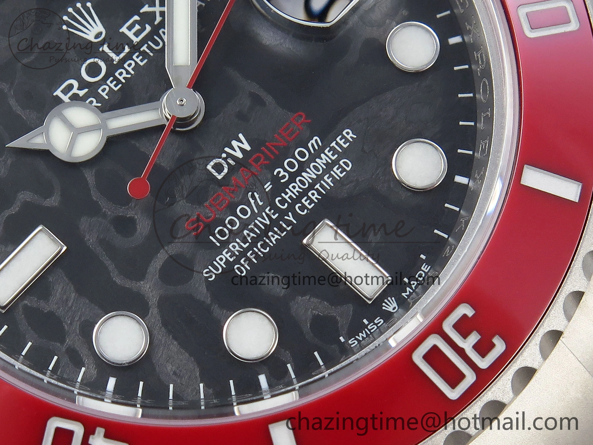 Submariner DIW Red Ceramic Bezel VSF 1:1 Best Edition Black Carbon Dial on Sandblasted Bracelet VS Timeless 1716