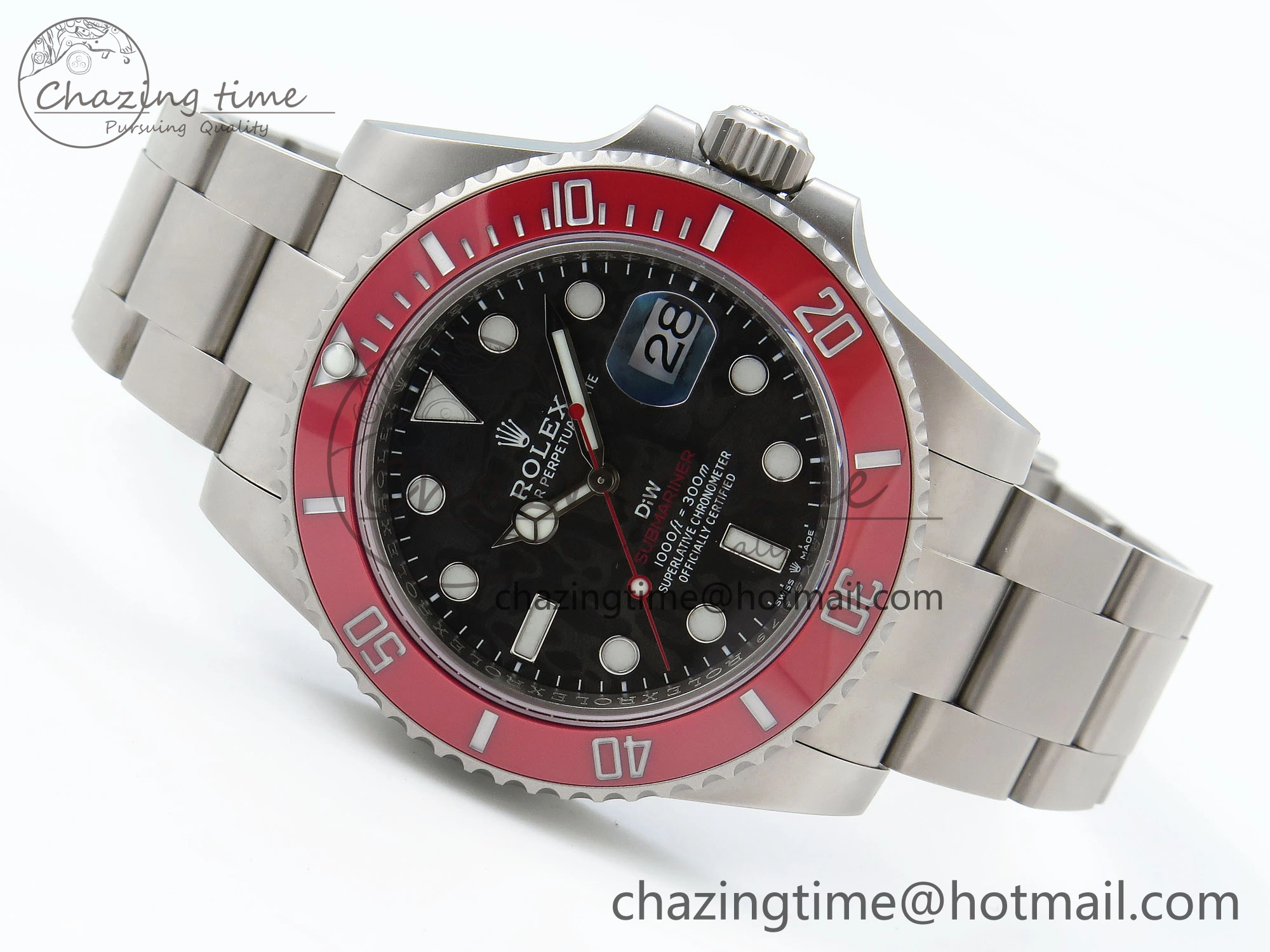 Submariner DIW Red Ceramic Bezel VSF 1:1 Best Edition Black Carbon Dial on Sandblasted Bracelet VS Timeless 1716
