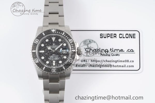 Submariner DIW Sandblasted VSF 1:1 Best Edition Black Carbon Dial on SS Bracelet VS Trendsetting 2071