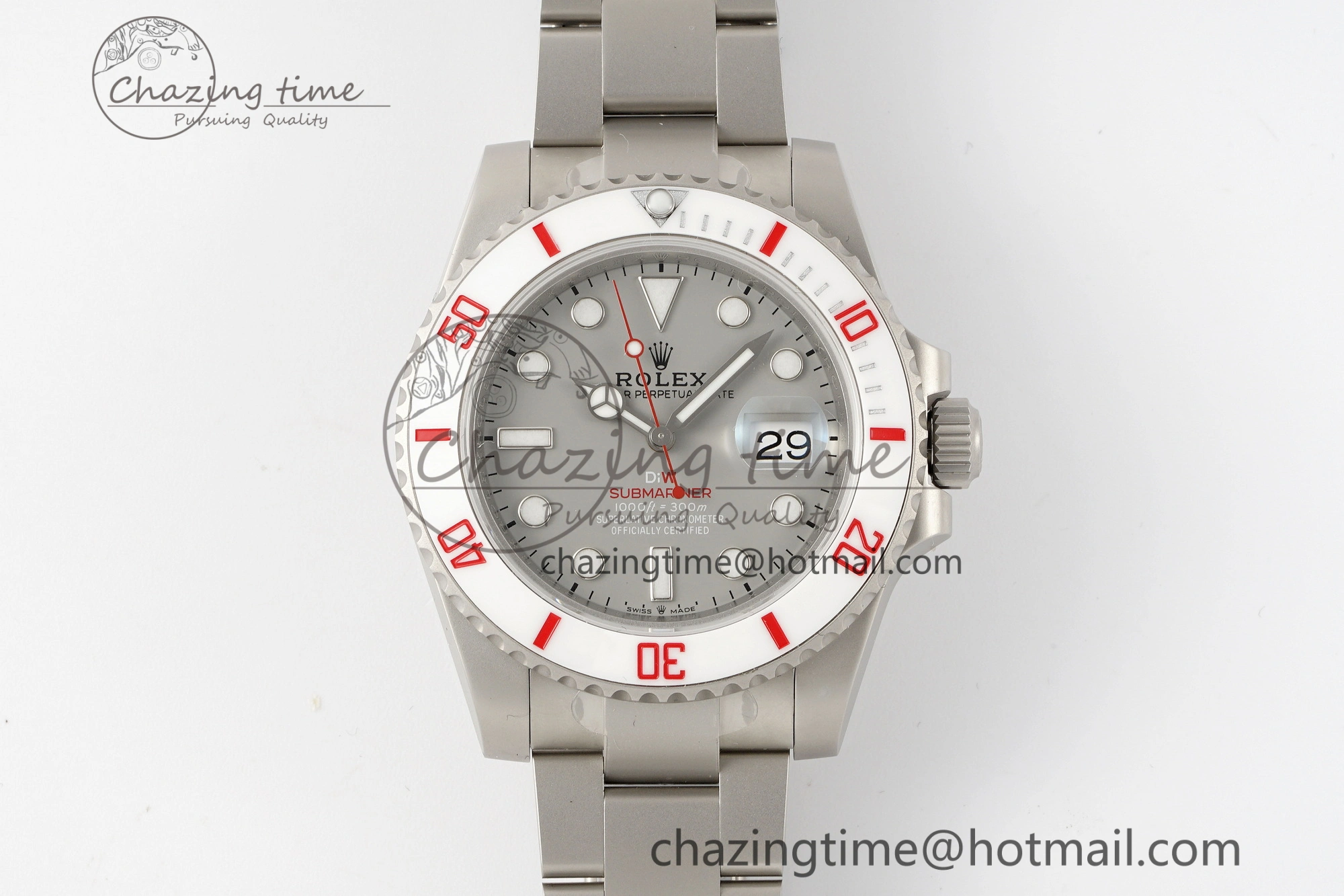 TimelessDesign Submariner DIW Sandblasted VSF 1:1 Best Edition Gray Dial White Ceramic Bezel on SS Bracelet VS 1952