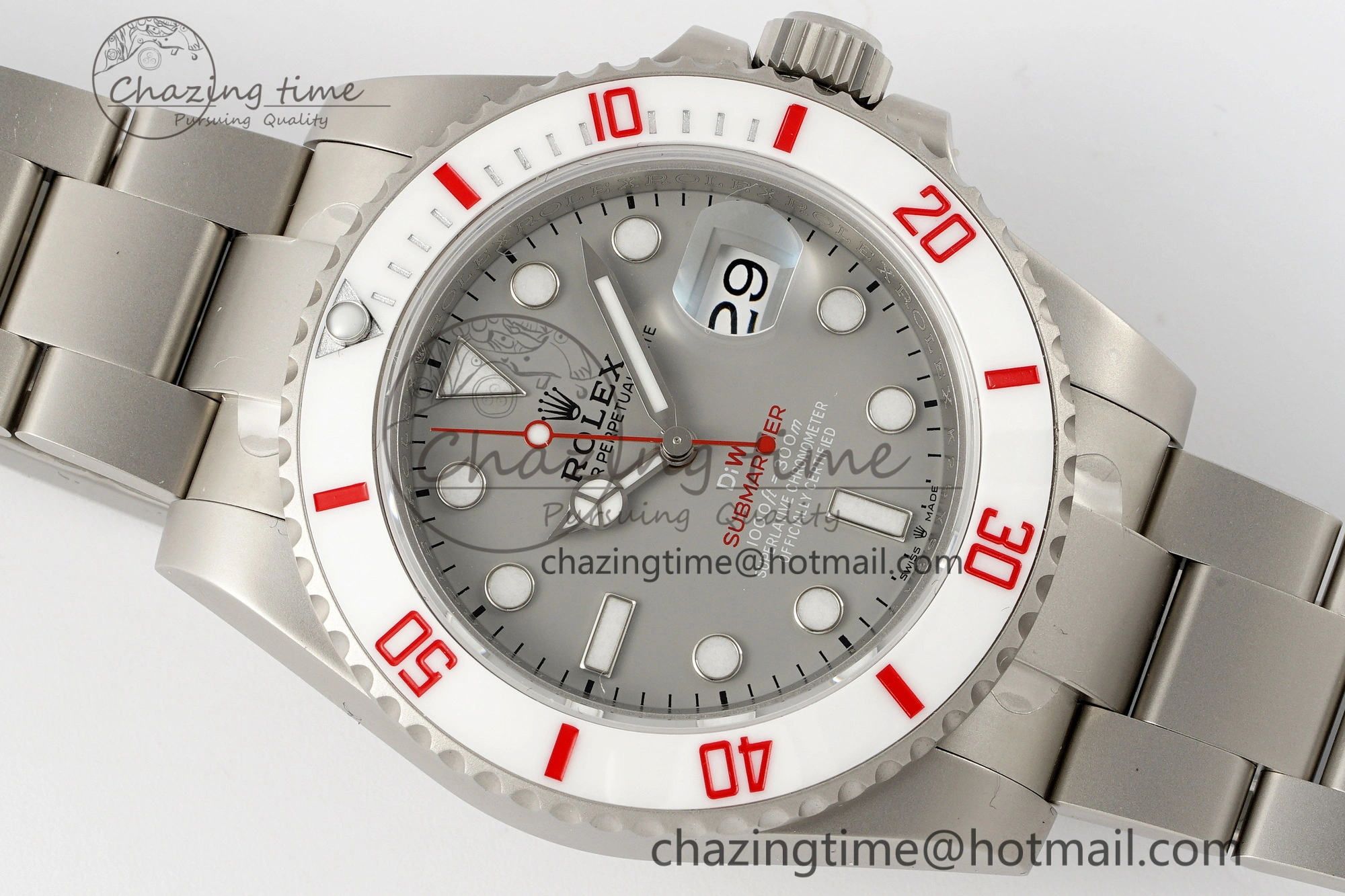 TimelessDesign Submariner DIW Sandblasted VSF 1:1 Best Edition Gray Dial White Ceramic Bezel on SS Bracelet VS 1952