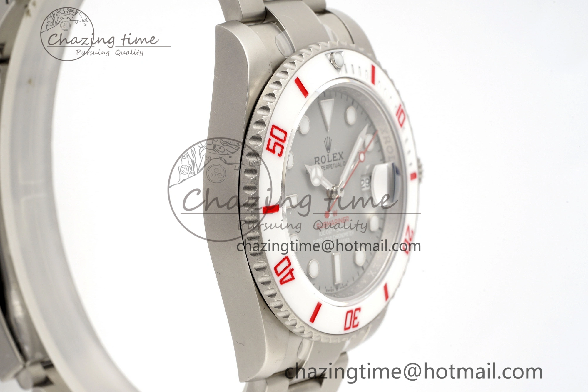 TimelessDesign Submariner DIW Sandblasted VSF 1:1 Best Edition Gray Dial White Ceramic Bezel on SS Bracelet VS 1952