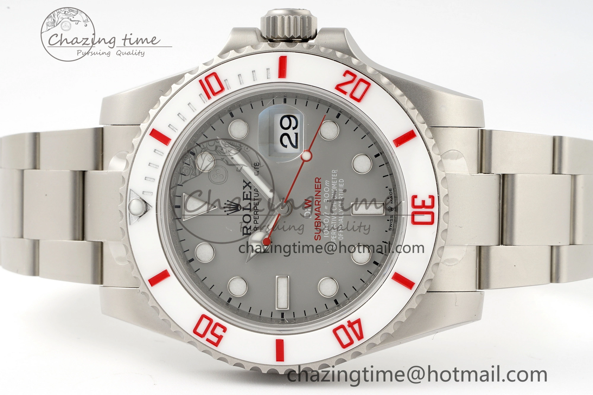 TimelessDesign Submariner DIW Sandblasted VSF 1:1 Best Edition Gray Dial White Ceramic Bezel on SS Bracelet VS 1952