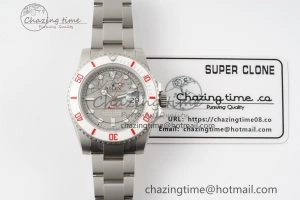 TimelessDesign Submariner DIW Sandblasted VSF 1:1 Best Edition Gray Dial White Ceramic Bezel on SS Bracelet VS 1952