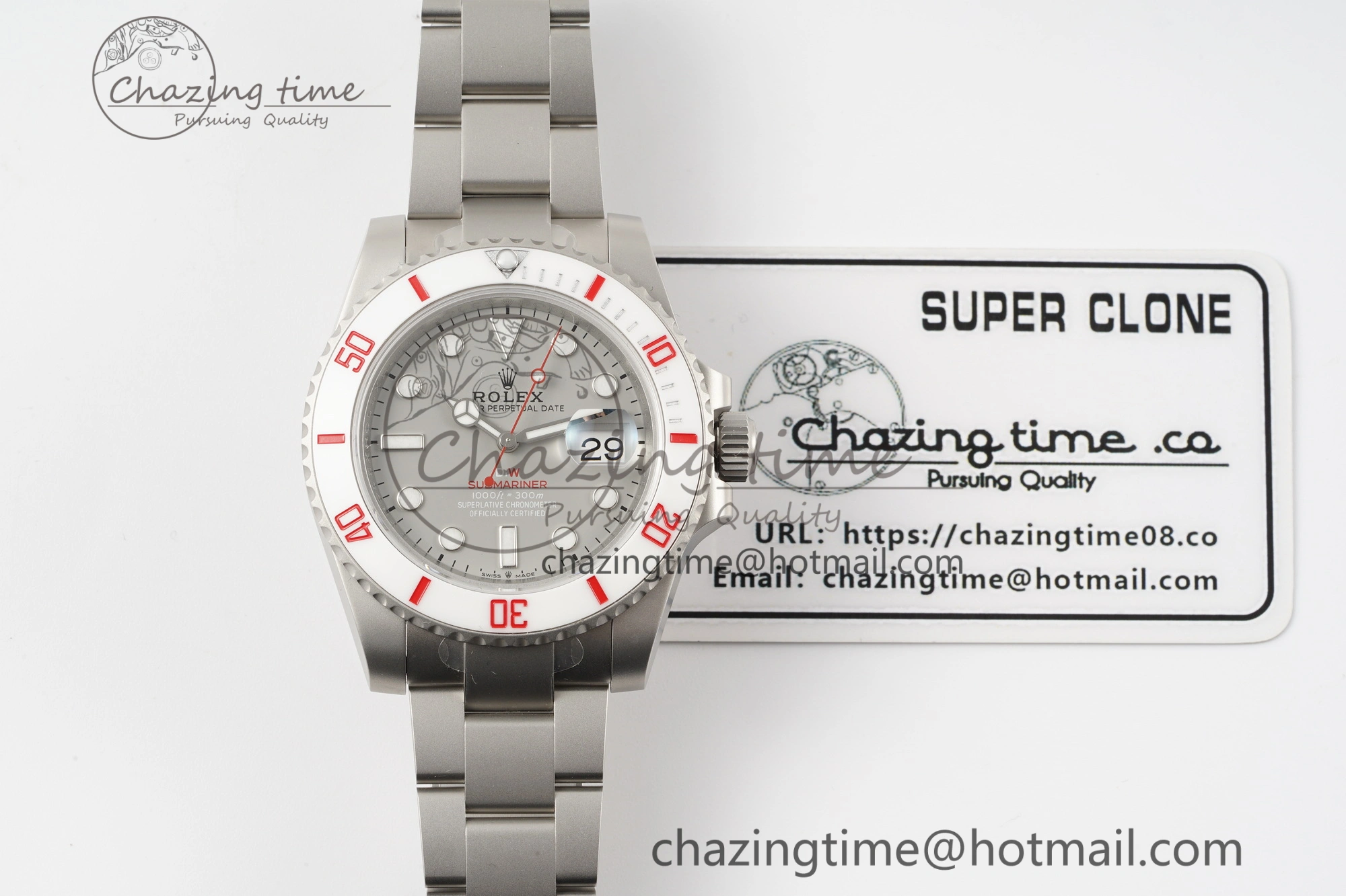 TimelessDesign Submariner DIW Sandblasted VSF 1:1 Best Edition Gray Dial White Ceramic Bezel on SS Bracelet VS 1952