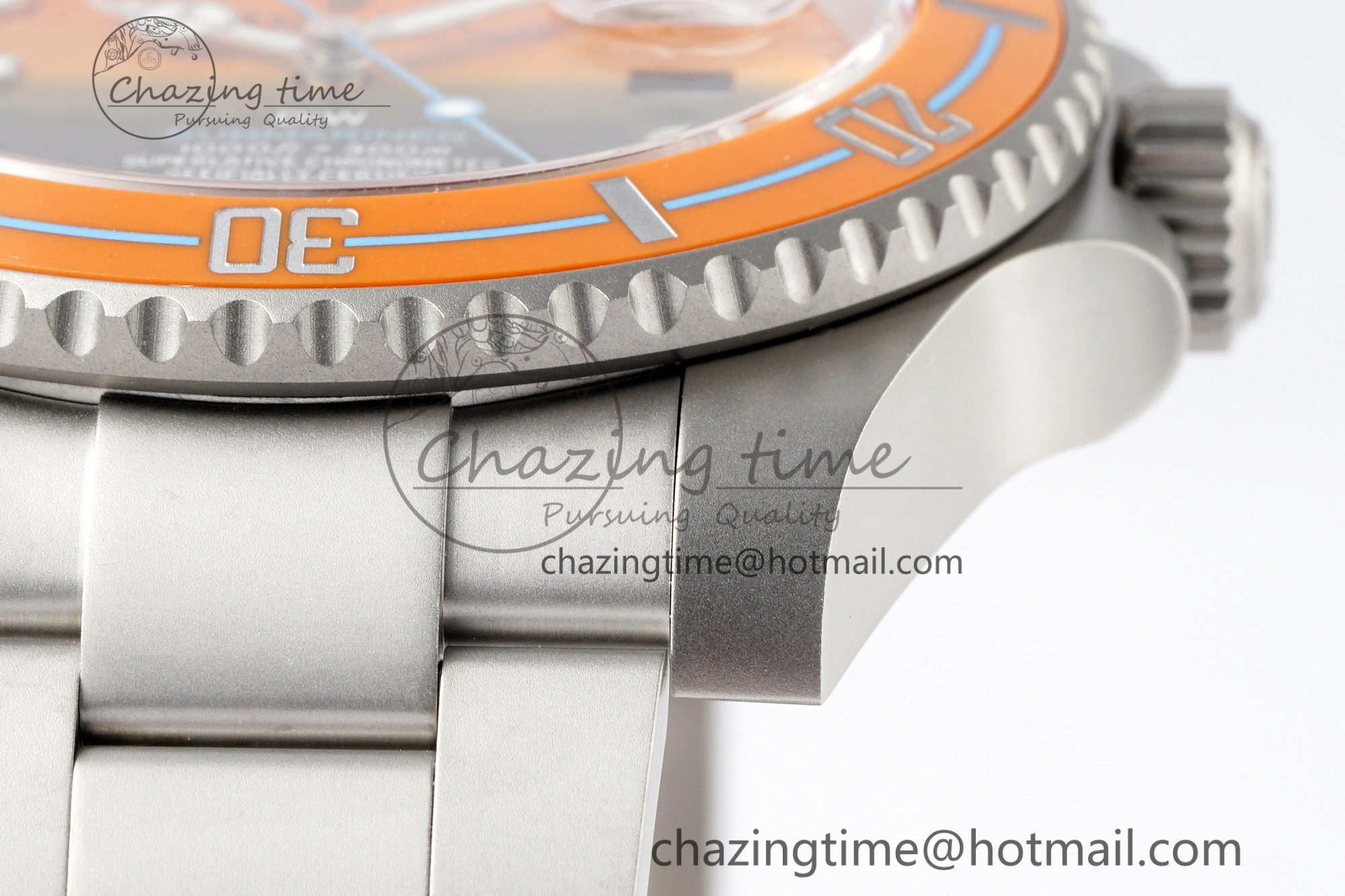 EyeCatching Submariner DIW Sandblasted VSF 1:1 Best Edition Orange Ceramic Bezel Orange Black Dial on SS Bracelet VS 2053
