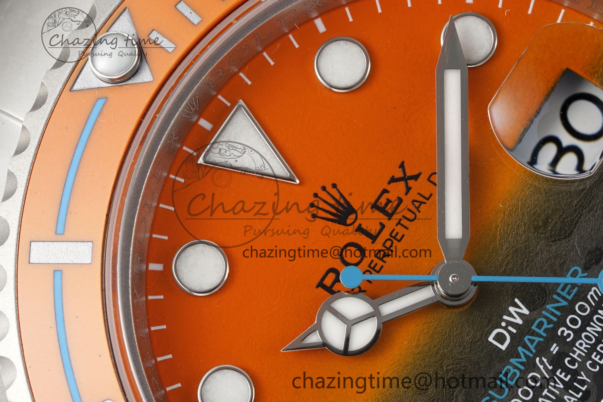 EyeCatching Submariner DIW Sandblasted VSF 1:1 Best Edition Orange Ceramic Bezel Orange Black Dial on SS Bracelet VS 2053