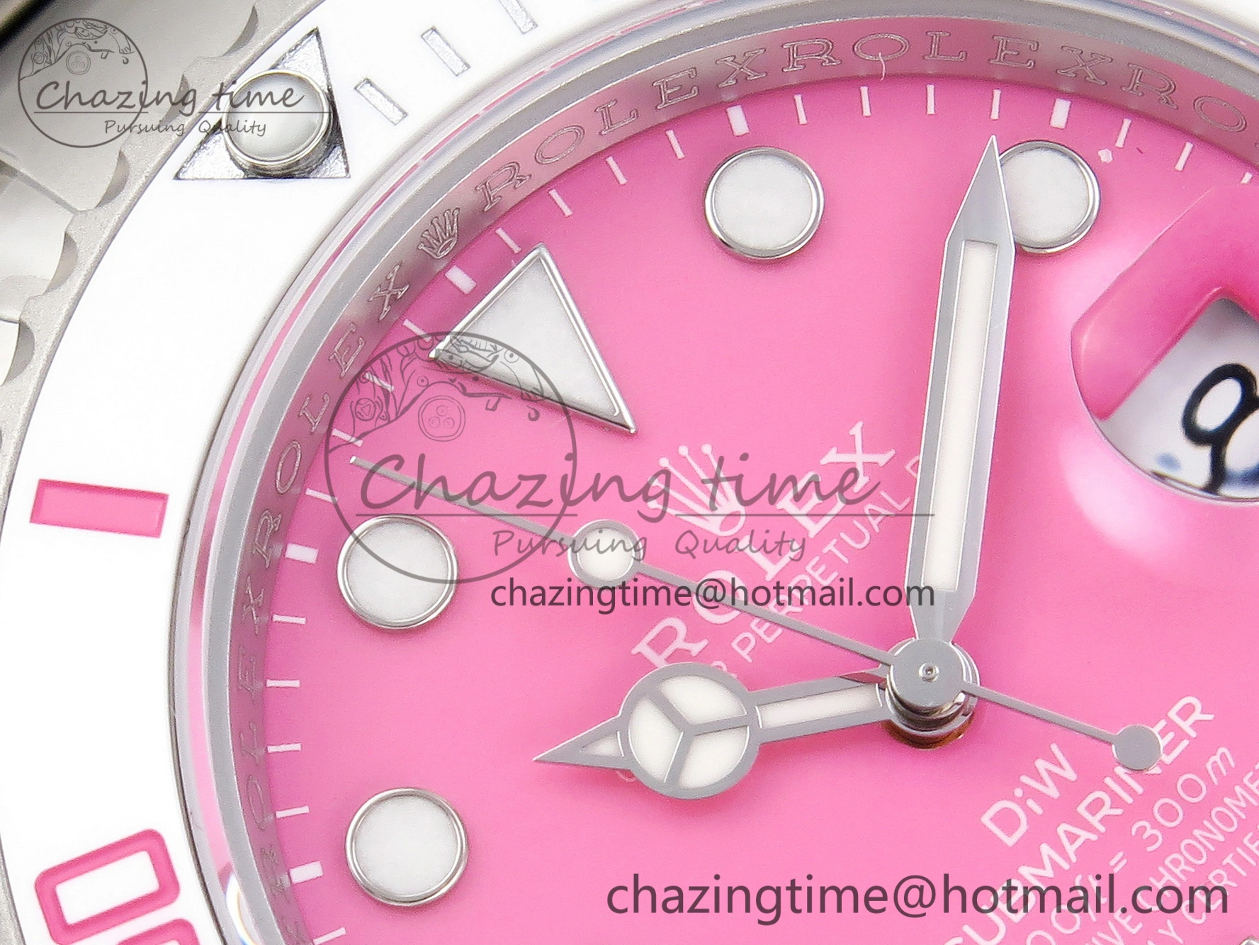 Submariner DIW Sandblasted VSF 1:1 Best Edition Pink Dial White Ceramic Bezel on SS Bracelet VS Attractive 1893