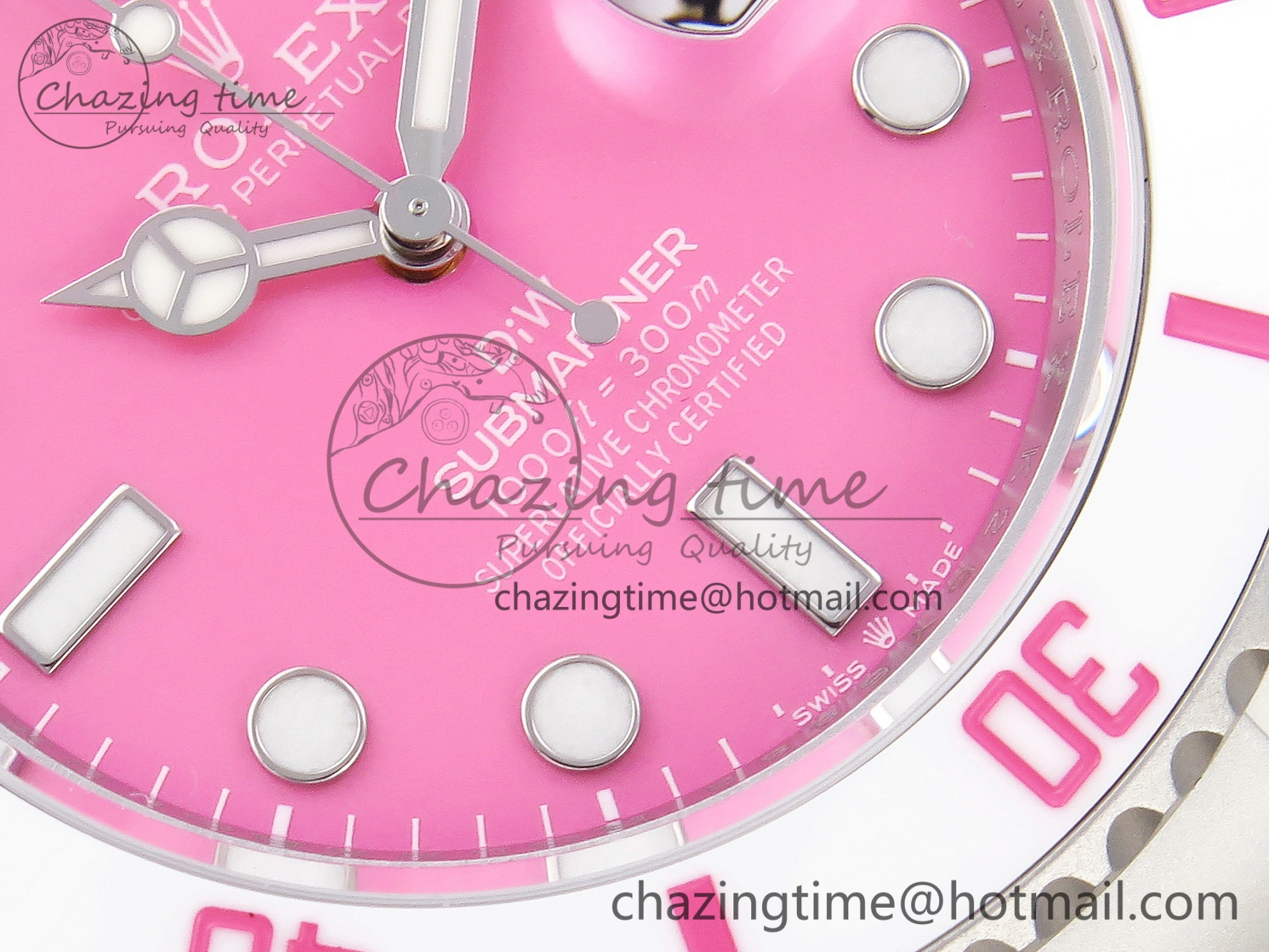 Submariner DIW Sandblasted VSF 1:1 Best Edition Pink Dial White Ceramic Bezel on SS Bracelet VS Attractive 1893