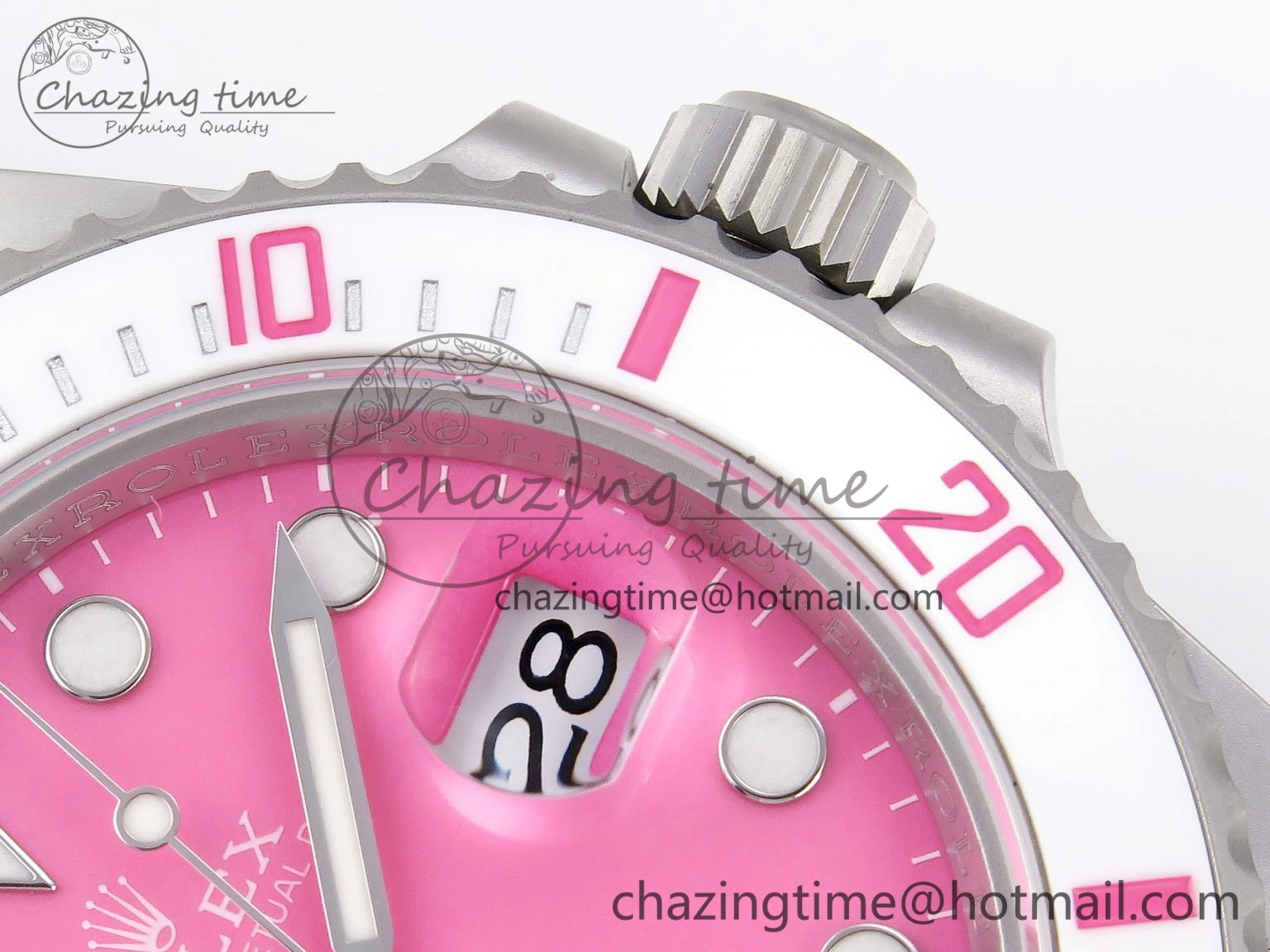 Submariner DIW Sandblasted VSF 1:1 Best Edition Pink Dial White Ceramic Bezel on SS Bracelet VS Attractive 1893