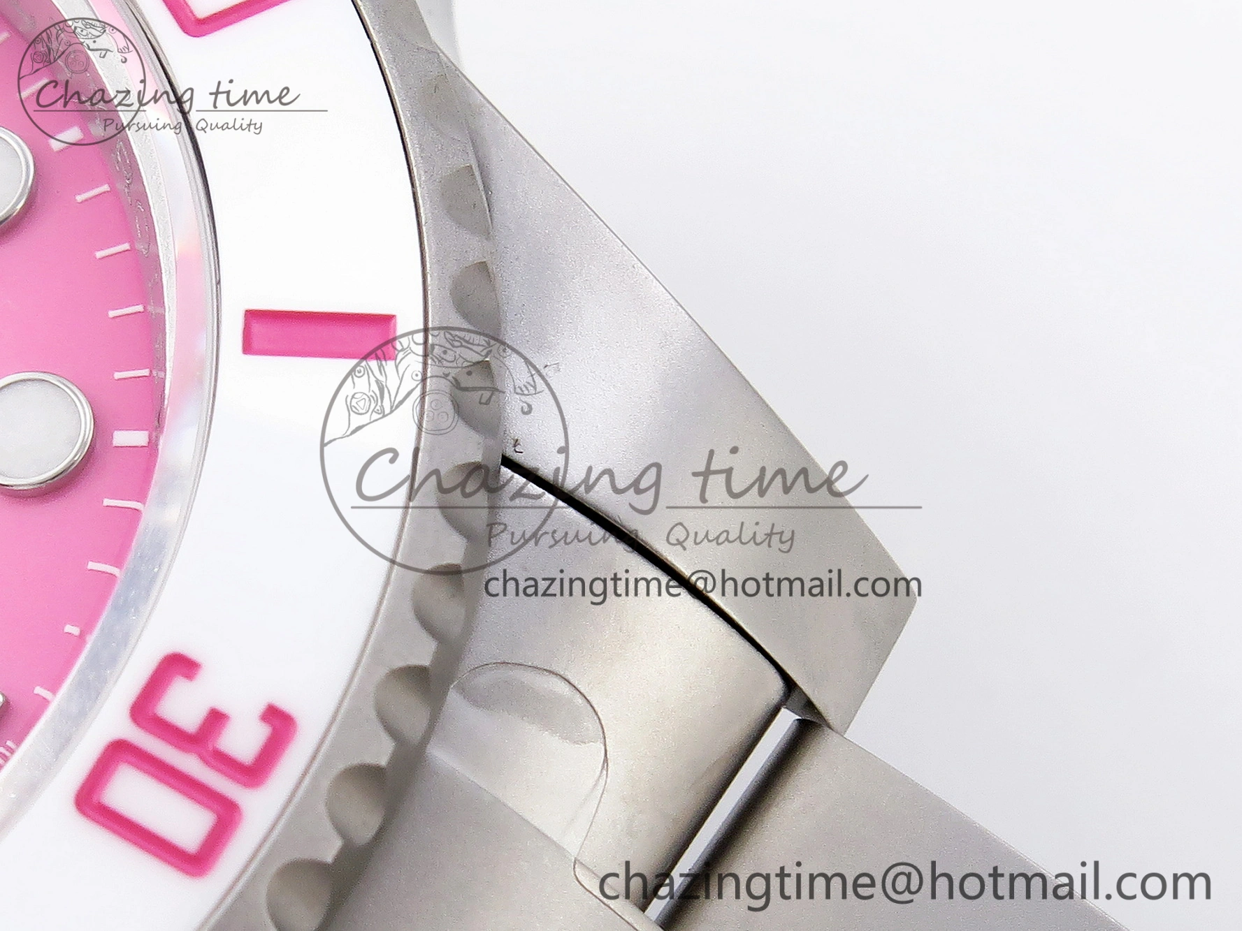 Submariner DIW Sandblasted VSF 1:1 Best Edition Pink Dial White Ceramic Bezel on SS Bracelet VS Attractive 1893