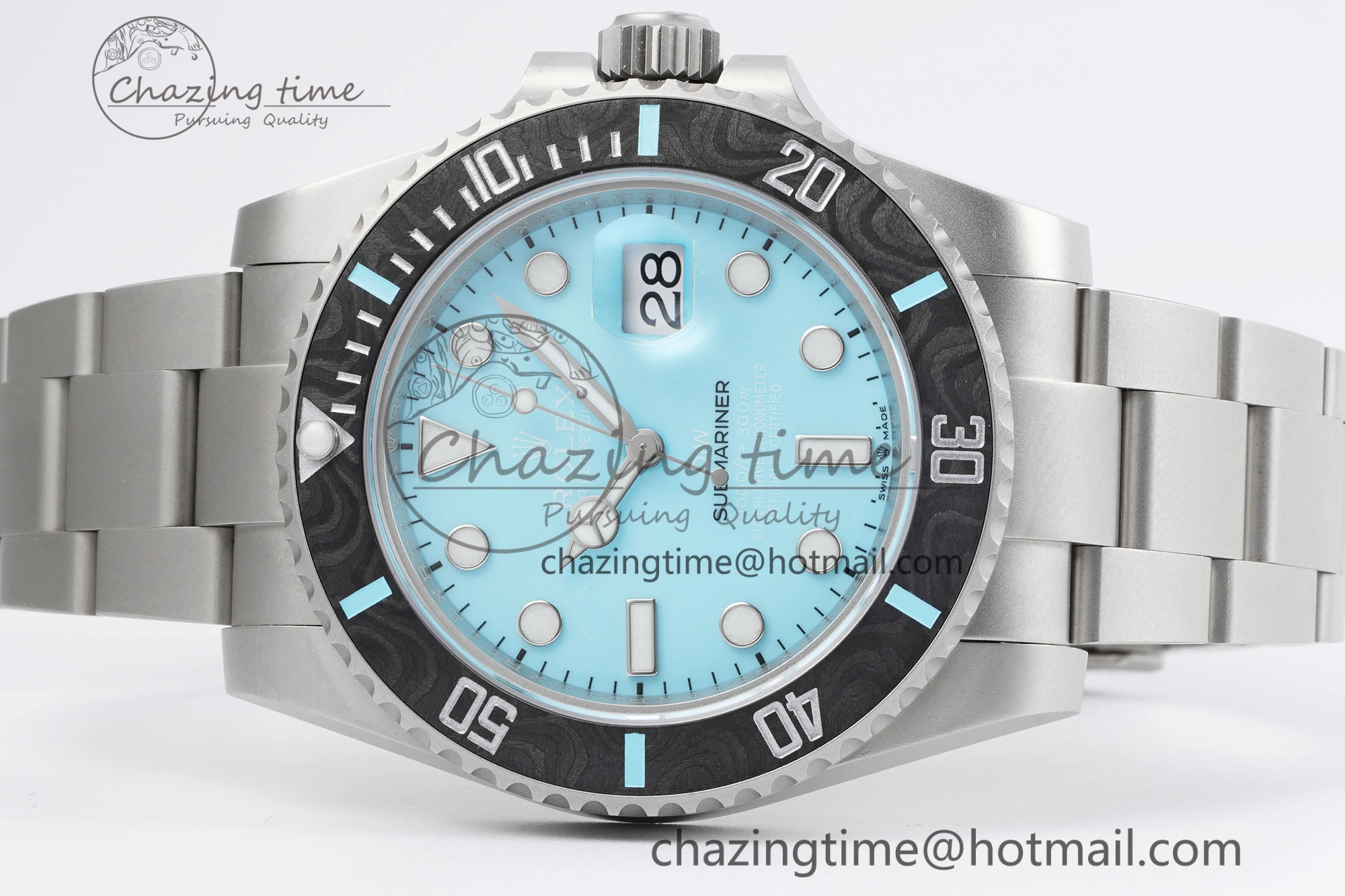 Stretchable Submariner DIW Sandblasted VSF 1:1 Best Edition Tiffany Blue Dial on SS Bracelet VS 2068