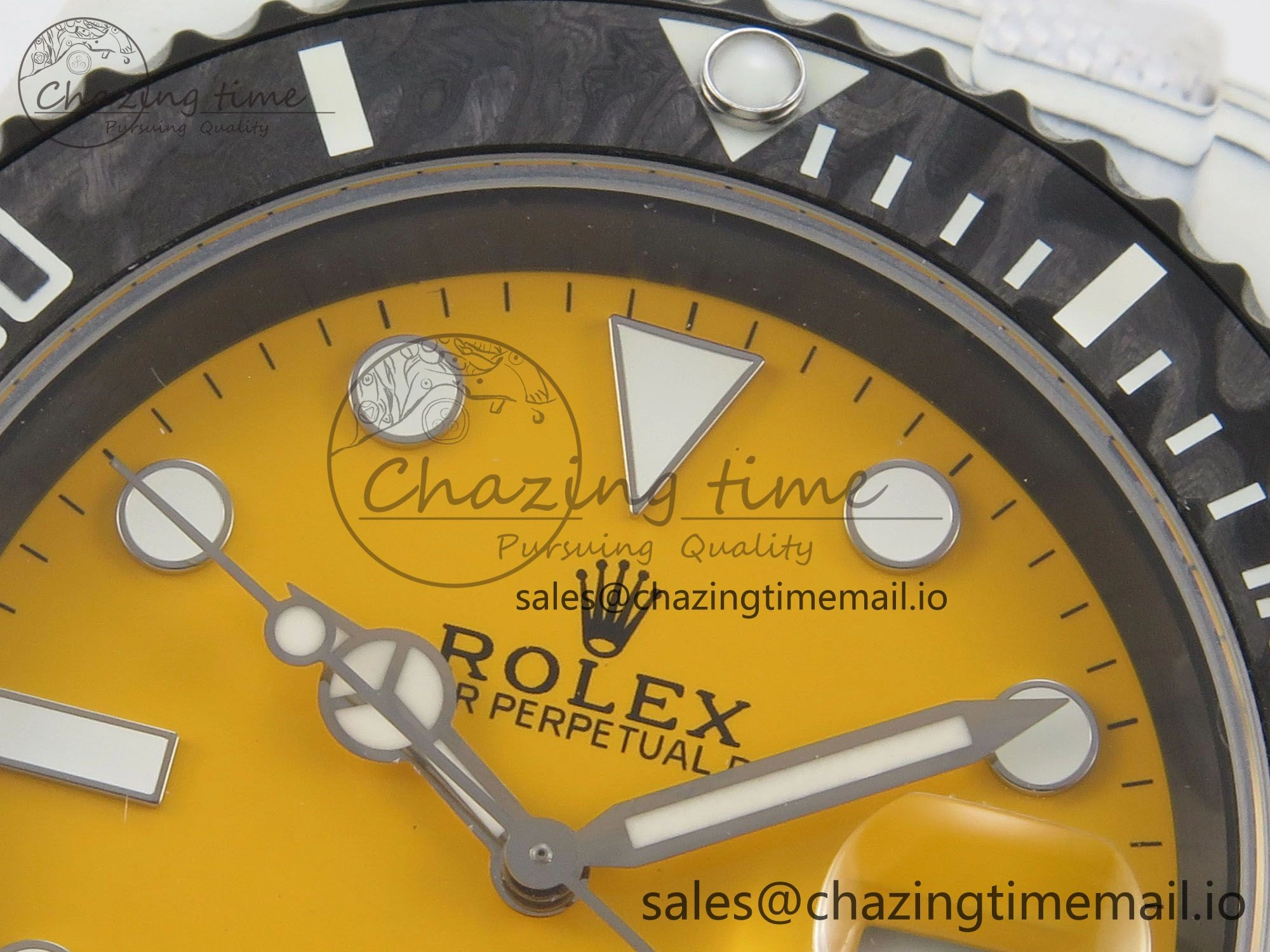 Unique Submariner DIW White Carbon MPF Best Edition Yellow Dial On White Nylon Strap SA 312