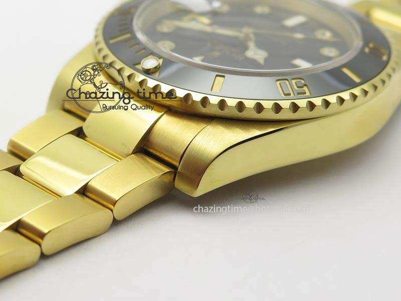 Submariner Full Gold Black Dial Diamond BP Best Edition Swiss ETA Popular 3935