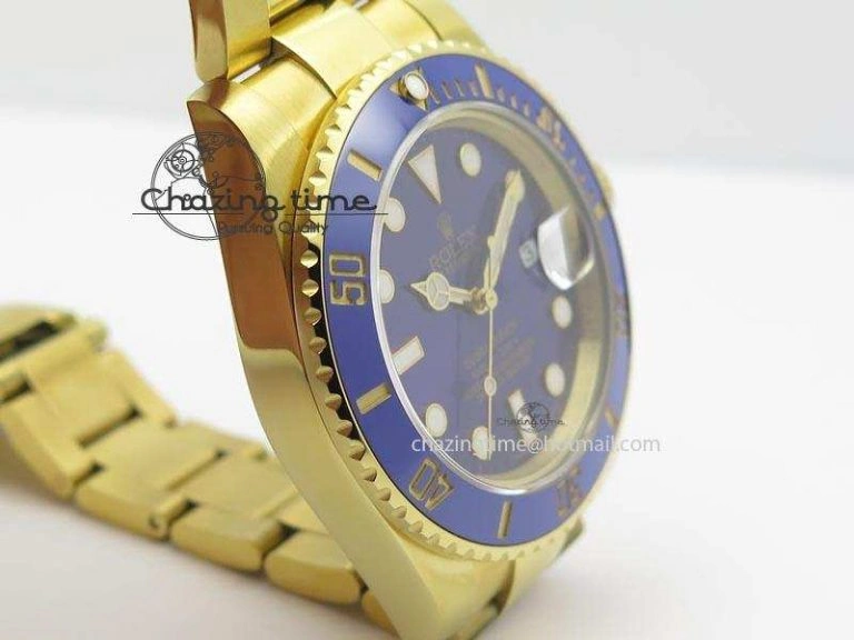 Trendsetting Submariner Full Gold Blue Dial BP Best Edition Swiss ETA 3931