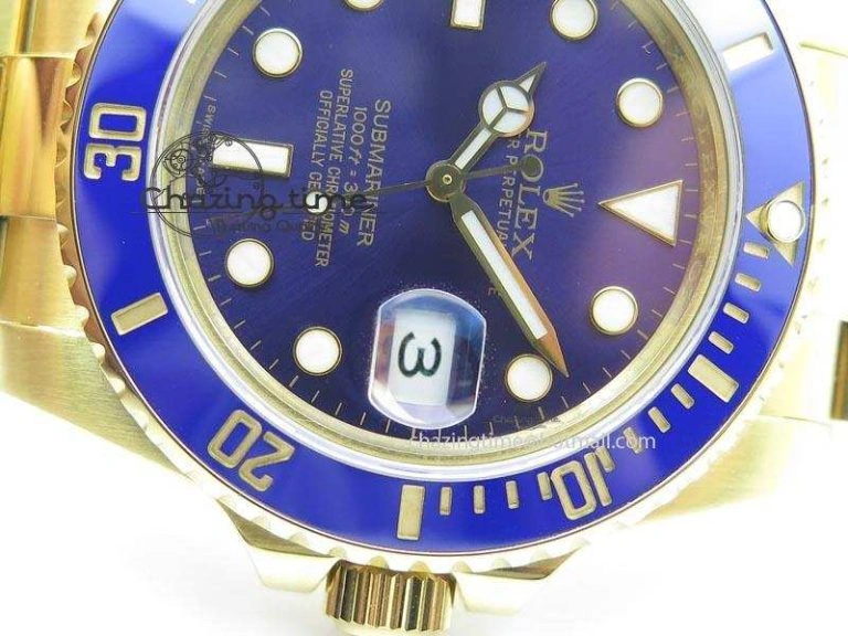 Trendsetting Submariner Full Gold Blue Dial BP Best Edition Swiss ETA 3931