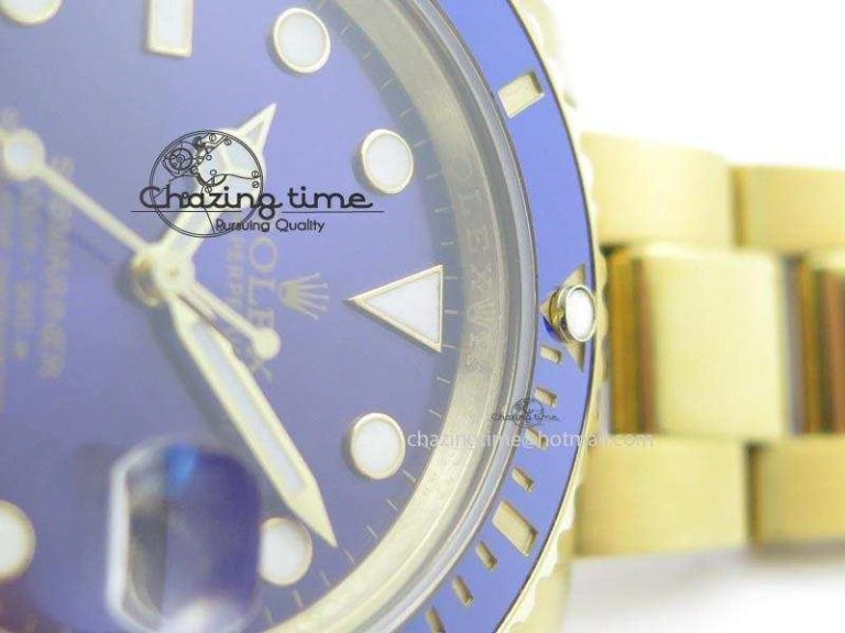 Trendsetting Submariner Full Gold Blue Dial BP Best Edition Swiss ETA 3931
