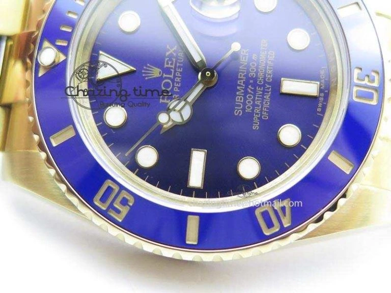 Trendsetting Submariner Full Gold Blue Dial BP Best Edition Swiss ETA 3931