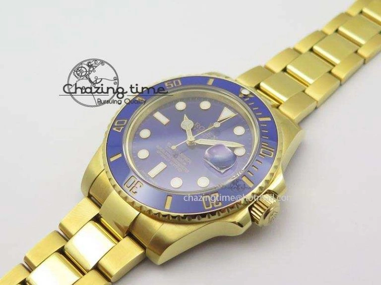 Trendsetting Submariner Full Gold Blue Dial BP Best Edition Swiss ETA 3931