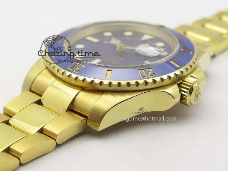 Trendsetting Submariner Full Gold Blue Dial BP Best Edition Swiss ETA 3931