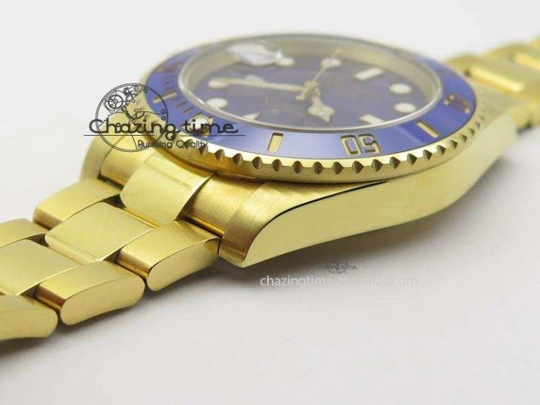 Trendsetting Submariner Full Gold Blue Dial BP Best Edition Swiss ETA 3931