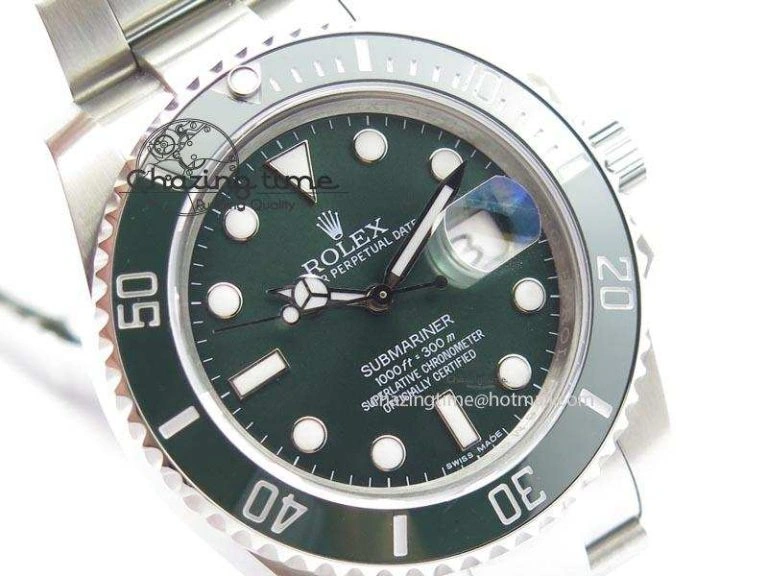 Classic Submariner LV SS SS Green Dial BP Maker Best Edition Swiss ETA 3927