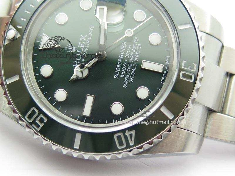 Classic Submariner LV SS SS Green Dial BP Maker Best Edition Swiss ETA 3927