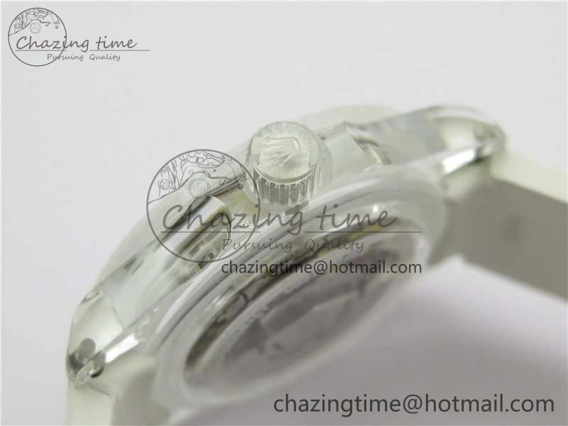 Resilient Submariner Phantomlab Transparent 3AF Best Edition Blue Fruit Dial on White Rubber Strap VR 2620