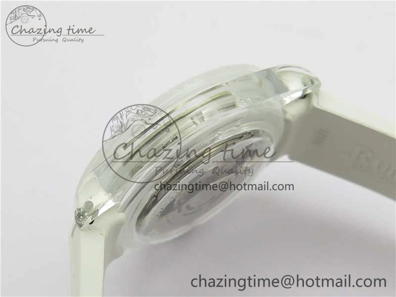 Resilient Submariner Phantomlab Transparent 3AF Best Edition Blue Fruit Dial on White Rubber Strap VR 2620