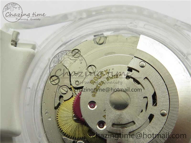 Resilient Submariner Phantomlab Transparent 3AF Best Edition Blue Fruit Dial on White Rubber Strap VR 2620