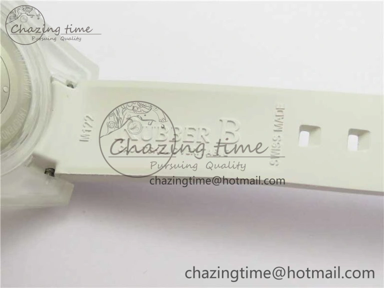 AllSeason Submariner Phantomlab Transparent 3AF Best Edition Blue Space Dial on White Rubber Strap VR 2618