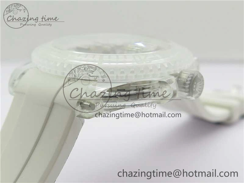 AllSeason Submariner Phantomlab Transparent 3AF Best Edition Blue Space Dial on White Rubber Strap VR 2618