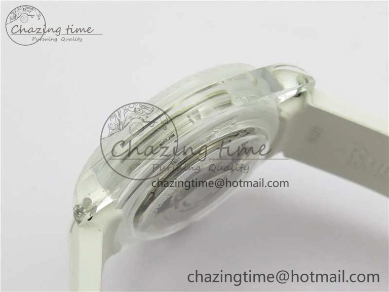 AllSeason Submariner Phantomlab Transparent 3AF Best Edition Blue Space Dial on White Rubber Strap VR 2618