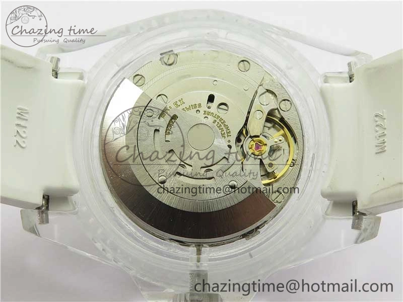 AllSeason Submariner Phantomlab Transparent 3AF Best Edition Blue Space Dial on White Rubber Strap VR 2618