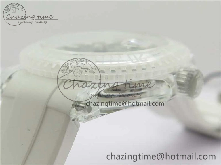 SmoothTexture Submariner Phantomlab Transparent 3AF Best Edition Green Dial on White Rubber Strap VR 2621