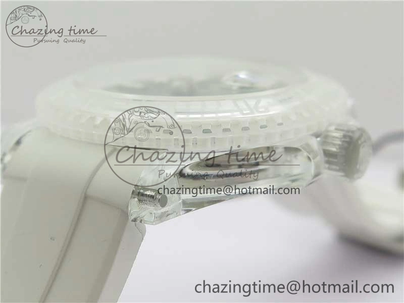 SmoothTexture Submariner Phantomlab Transparent 3AF Best Edition Green Dial on White Rubber Strap VR 2621
