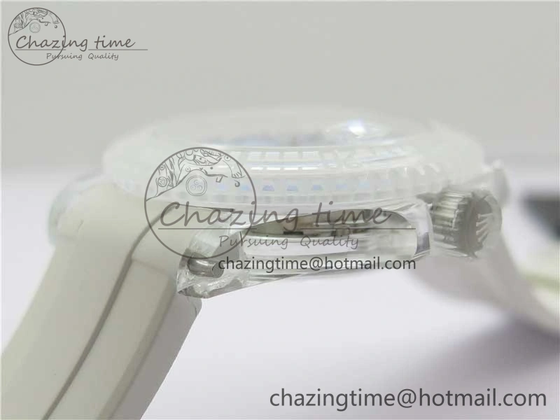 Submariner Phantomlab Transparent 3AF Best Edition Light Blue Dial on White Rubber Strap VR MoistureWicking 2619