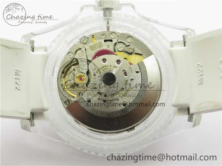 Submariner Phantomlab Transparent 3AF Best Edition Light Blue Dial on White Rubber Strap VR MoistureWicking 2619