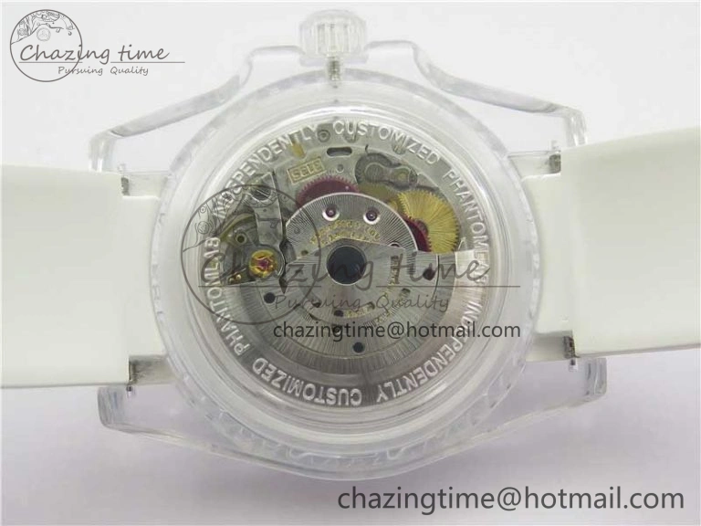 Submariner Phantomlab Transparent KZF Best Edition Blue Fruit Dial on White Rubber Strap VR Stretchable 2563