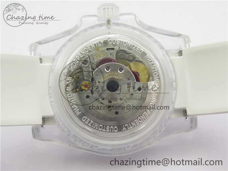 Submariner Phantomlab Transparent KZF Best Edition Blue Fruit Dial on White Rubber Strap VR Stretchable 2563