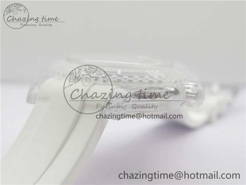 AllSeason Submariner Phantomlab Transparent KZF Best Edition Blue Moon Dial on White Rubber Strap VR 2564