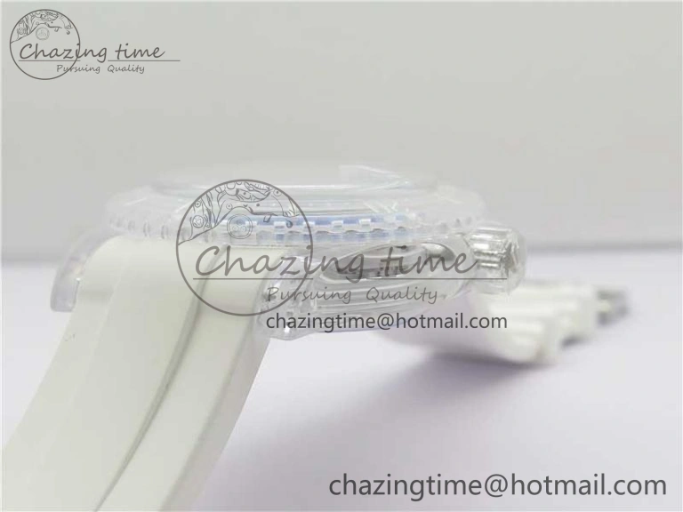 AllSeason Submariner Phantomlab Transparent KZF Best Edition Blue Moon Dial on White Rubber Strap VR 2564