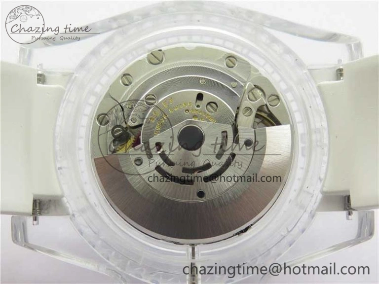AllSeason Submariner Phantomlab Transparent KZF Best Edition Blue Moon Dial on White Rubber Strap VR 2564