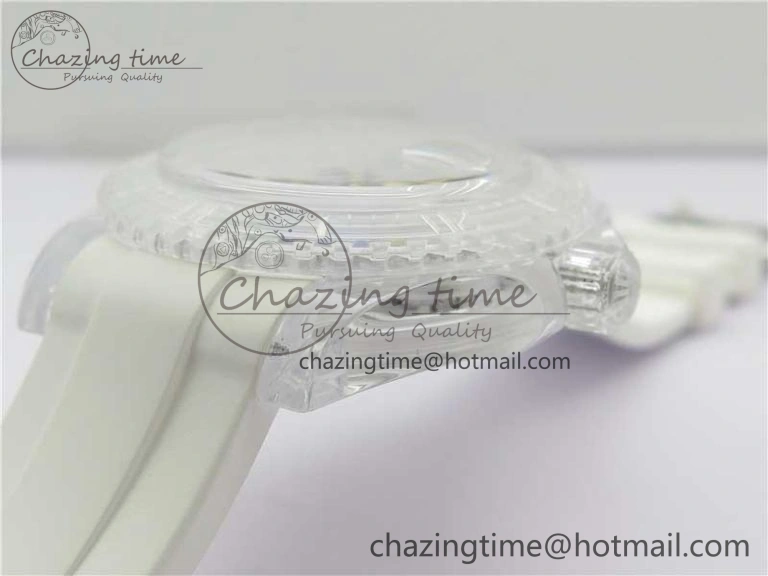 Submariner Phantomlab Transparent KZF Best Edition Blue Space Dial on White Rubber Strap VR AllSeason 2566