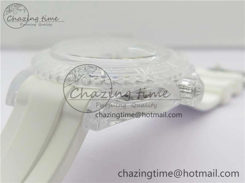 Submariner Phantomlab Transparent KZF Best Edition Blue Space Dial on White Rubber Strap VR AllSeason 2566