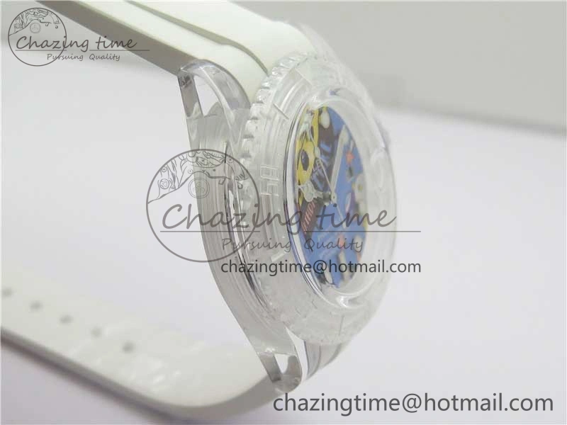 Submariner Phantomlab Transparent KZF Best Edition Blue Space Dial on White Rubber Strap VR AllSeason 2566