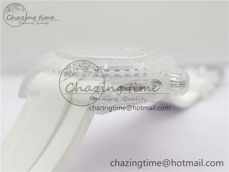 Submariner Phantomlab Transparent KZF Best Edition Deep Blue Dial on White Rubber Strap VR Tailored 2568