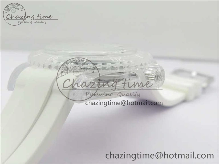 Submariner Phantomlab Transparent KZF Best Edition Green Dial on White Rubber Strap VR ModernLook 2570