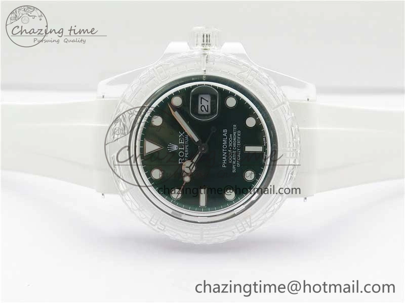 Submariner Phantomlab Transparent KZF Best Edition Green Dial on White Rubber Strap VR ModernLook 2570