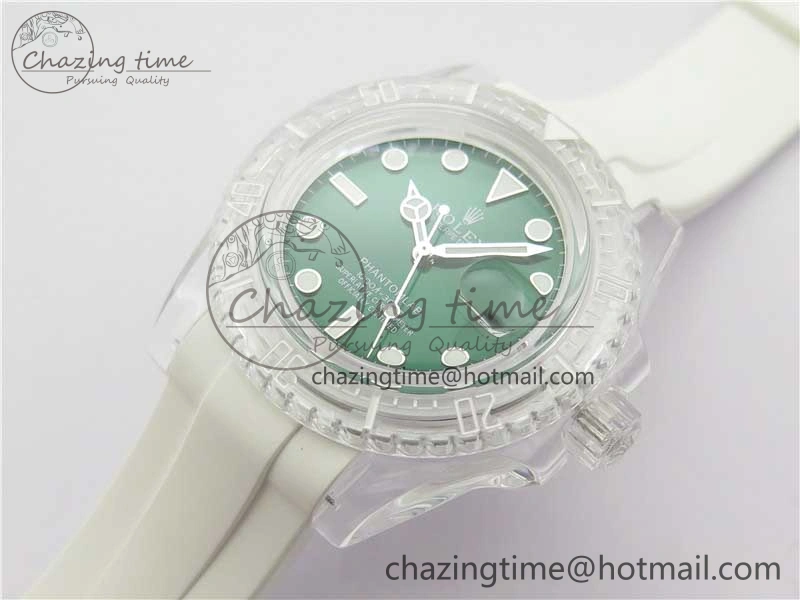Submariner Phantomlab Transparent KZF Best Edition Green Dial on White Rubber Strap VR ModernLook 2570